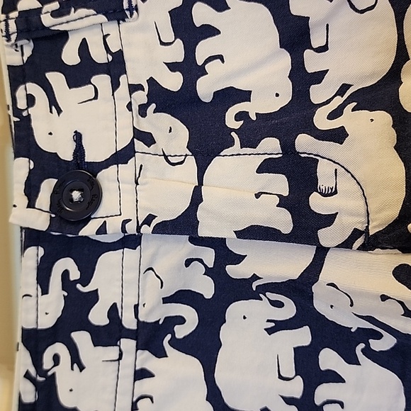 Lilly Pulitzer Navy Tusk In Sun Callahan Short Elephant Elephants Women's Size 2 - Picture 3 of 16